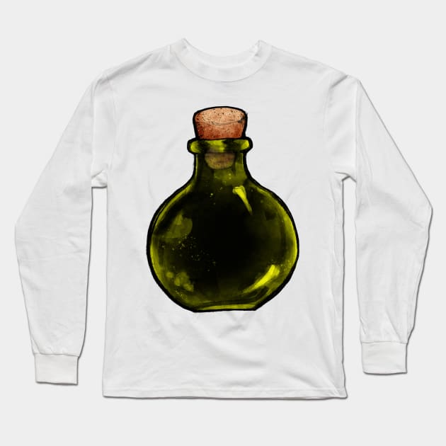 Green Spell Jar Long Sleeve T-Shirt by JJLosh